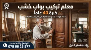 معلم تركيب أبواب خشب  خبرة أكثر من 40 سنة في تركيب وصيانة جميع أنواع الأبواب الخشبية   تركيب