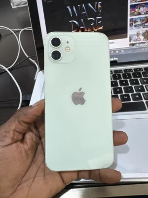 iPhone 12 with a small crack on the screen