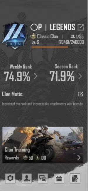 (PUBG)Old clan (level 6.5)for sale in cheap