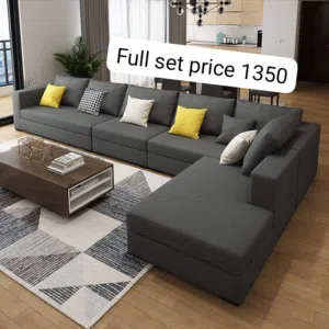 L-Shaped Sofa Set – Stylish, Spacious, Comfortable طقم أريكة على شكل حرف L - أنيق، واسع، ومريح