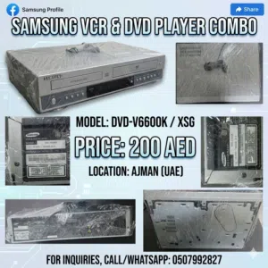 For Sale: Vintage Samsung VCR & DVD Player Combo (Model: DVD-V6600K) – 100% Fully Working Condition!