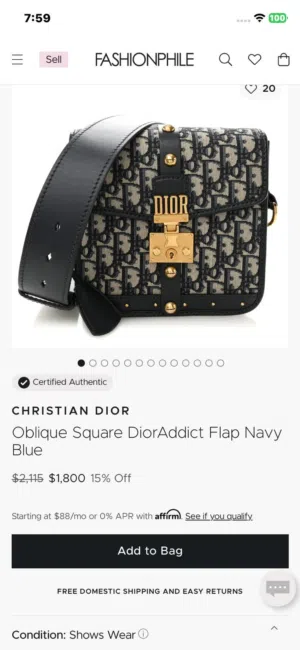 Dior oblique bag