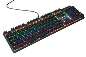 كيبورد سلكي ميكانيكي اصلي MICRO KINGDOM MK30 CARBON USB WIRED KEYBOARD BLUE SWITCH