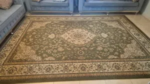 Elegant Sage Green & Gold Carpet - Persian Style (2.4m x 3.5m)