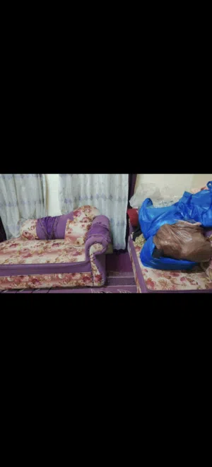 طقم كنب كورنر لون نهدي بحاجة فقط لتنضيف