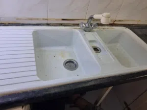 حوض مطبخ مع البطاريه للبيع 110 في 50