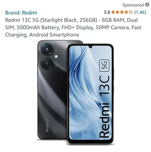 Brand-new Box Pack Redmi model 13C RAM 8GB ROm 256gb 5G (1 Year Warranty) 410AED/PC