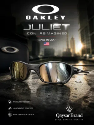 نظارة شمسية بولورايز من ماركة Oakley JULIET made in USA ARMY اوكلي جوليت الأمريكية بلاتنيوم ضد الكسر