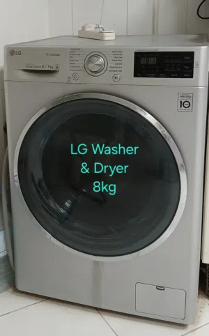 LG WASHER-DRYER, Director Drive Motor, with automatic controls, Good condition