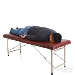 تخت للحجامه المنيوم اصلي ثقيل بتحمل وزن 120 ك