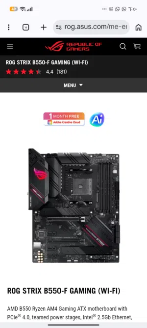rogstrix b550gaming f