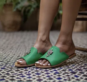Leather Handmade slippers with fibula
