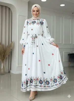 فستان شيفون دبل كلوش