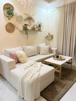 Home center Lshape sofa size 260*150 in good condition