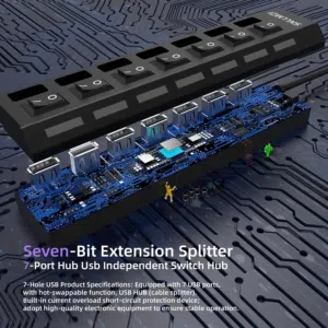 موزع USB 7 Port USB 2.0 Hi-Speed Hub