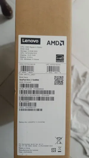 Model Name  IdeaPad Slim 3 15AMN8  (S)SN PF5JAV6F