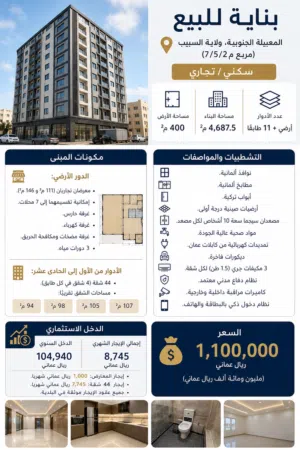 بناية في المعبيلة سكني تحاري 5/2
