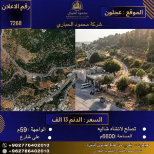 إعلان رقم ( 7268 ) فرصة استثمارية ذهبية في قلب الطبيعة الساحرة - عجلون