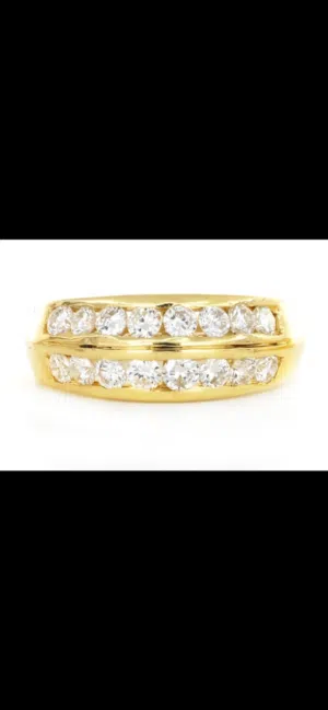 18 K yellow gold ring 1,28 ct natural diamond