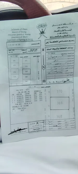 ارض مميزه للبيع في مرباط_حينو على مخطط شارع 54من الشرق وشارع 15من الغرب