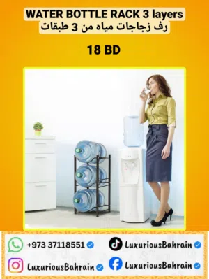 HEAVY DUTY 3-TIER WATER BOTTLE RACK - PREMIUM CARBON STEEL SPACE SAVER