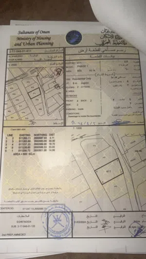 للبيع أراضي ف ولاية الخابورة