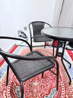 Two chairs and table