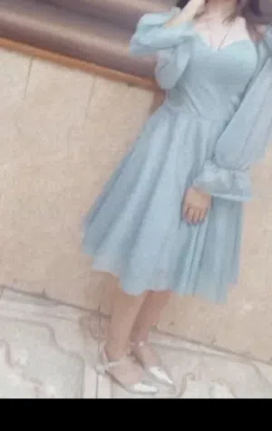 فستان سهره قصير لون ازرق مميز وناعم
