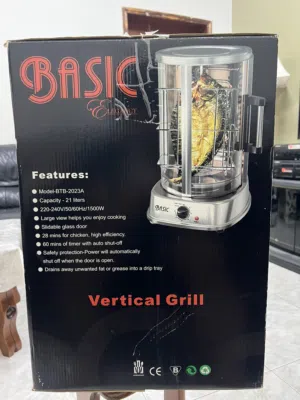 Basic Elegancy Vertical Grill – Perfect for Shawarma & Grilled Chicken (Used Once)