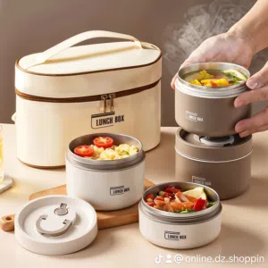 Lunch Box 4 étage avec Sac Isotherme Isolant – حافظة طعام حرارية 4 طبقات قابلة للاستخدام في الميكروو