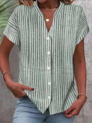 Womens casual shirt with random strips
