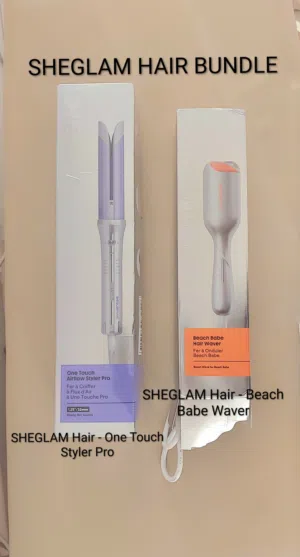 BRAND NEW SHEGLAM Hair Bundle - Beach Babe Waver + One Touch Styler Pro