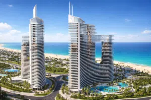 للبيع بابراج العلمين الشاطئية THE GATE استوديو من المالك مباشرة جاهز للسكن