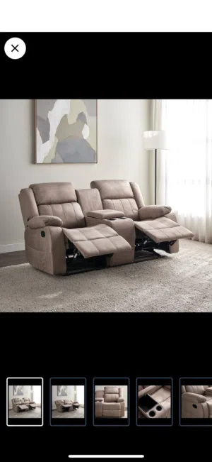 Baskin 2-seater fabric rocking recliner