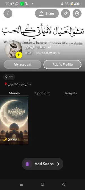 حساب سناب 13 الف متابع مميز