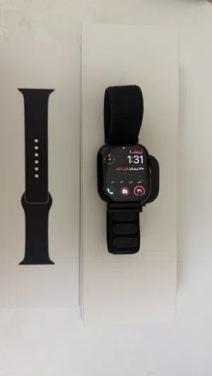 Series 10 GPS 46mm Jet Black  Aluminium Black Sport Band M/L ساعة ابل ووتش مستعمله بحالة ممتازه