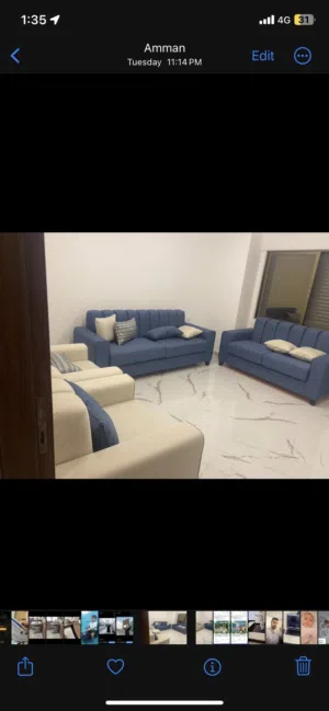 طقم كنب غرفة ضيوف بحالة الوكالة خشب ثقيل