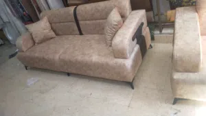 طقم كنب سبع مقاعد خشب قراط سفنج ضغط عالي رجل كروم كواع زان