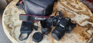 canon EOS 650 D with extra lens and accessories