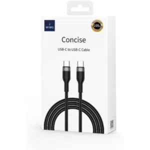 كيبل سلك شاحن سريع جدا اصلي - WIWU CONCISE 1.2M TYPE C TO TYPE C 100W SUPER FAST CHARGE CABLE