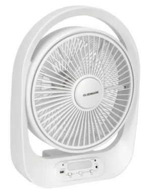 Olsenmark 12" Rechargeable Table Fan With Solar Panel OMF1751 Solar Power