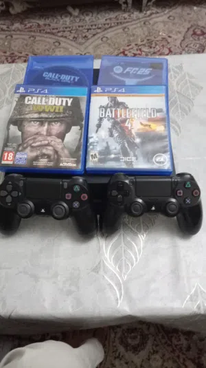 بلاستيشن 4 مع ذراعين تحكم و 6 العاب