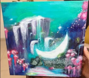 رسم لوحات فنية مرسومة يدويًا بألوان الأكريليك حسب الطلب – لوحات طبيعة ورسومات كرتونية بسيطة