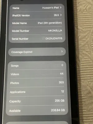 Apple iPad 9 256 GB in Amman