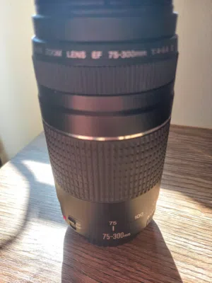 للبيع عدسة كانون من نوع Canon 75-300mm البيع يتم مع الفحص والتجربة من قِبل المشتري عند الاستلام