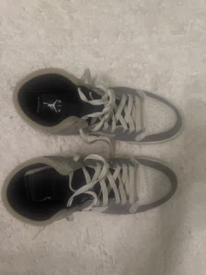 Slightly Used Suede White and Grey Air Jordan 1s