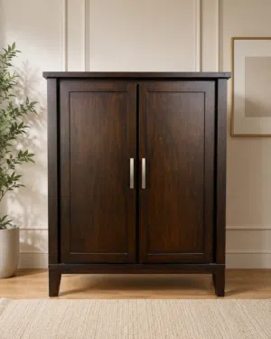 Beautiful wood cabinet original The one with the ONE logo .