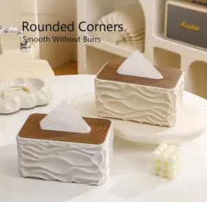 آخر صيحة في عالم علب الفاين فيبر   علب أنيقة وعملية مع غطاء خشب بامبو يعطي لمسة فخمة وترتيب