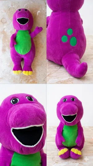 Large Barney the Dinosaur Plush Toy - Deep Cleaned & Like New