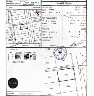 ارض سكنية خط اول شارع قار شبه كورنر رقم 5474 العامرات مدينه النهضة 14